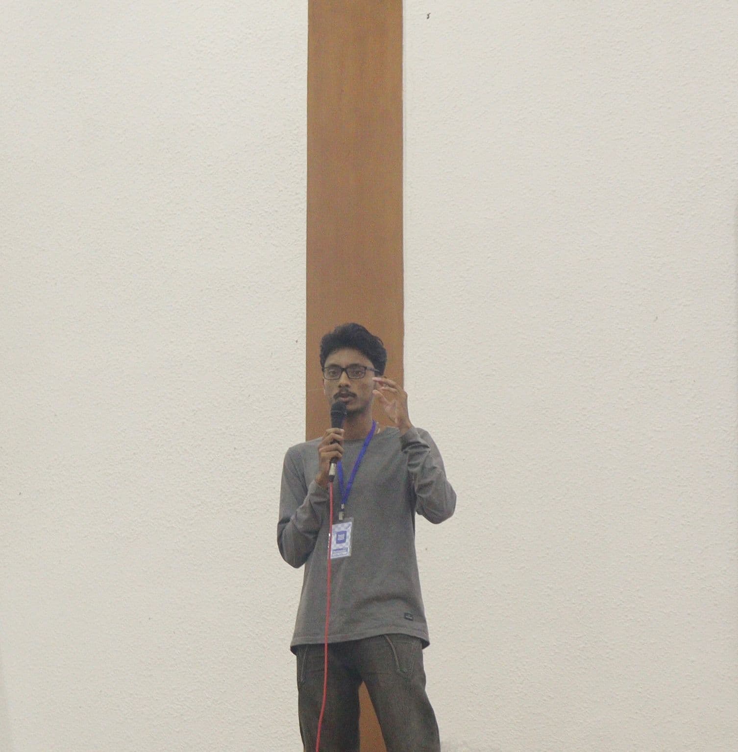 Shayen Thomas presenting during the War Room challenge at Hack@Arch 3.0