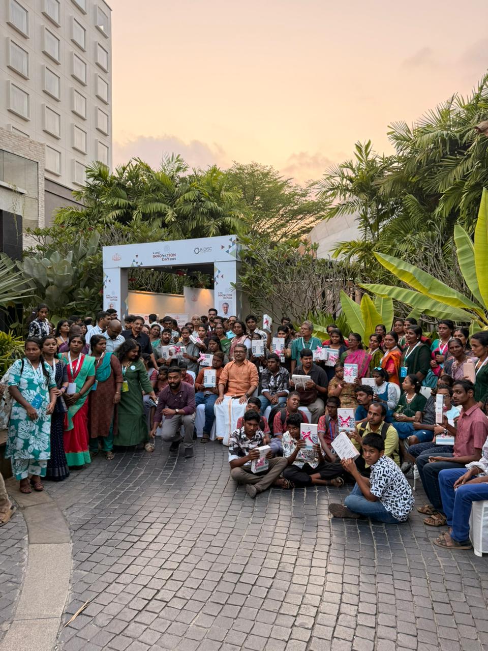 Group photo of students given assistive devices